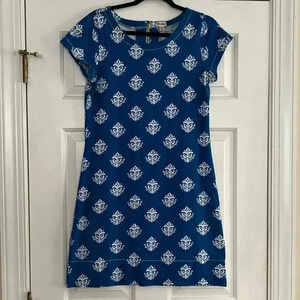 Hatley Nellie Dress with fleur de lis pattern size M